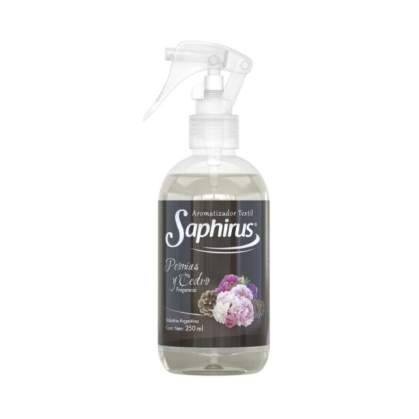 AROMATIZANTE TEXTIL FRAGANCIA PEONIAS Y CEDRO 250ML SAPHIRUS - (SPH-FT76)
