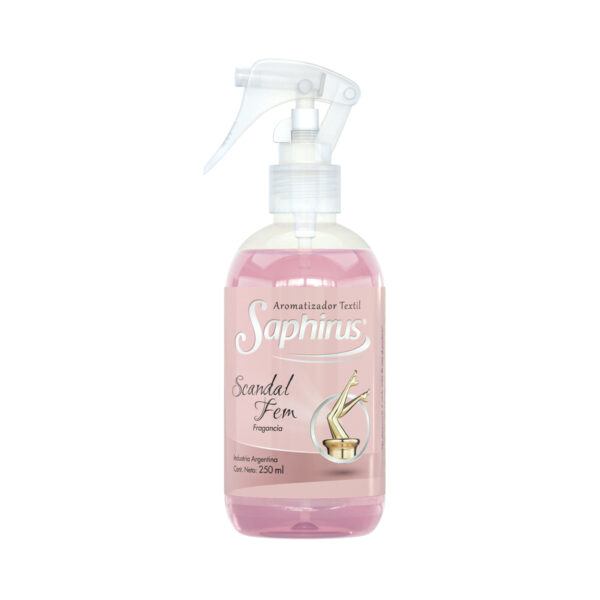 AROMATIZANTE TEXTIL FRAGANCIA SCANDAL FEM 250 ML SAPHIRUS - (SPH-FT89)