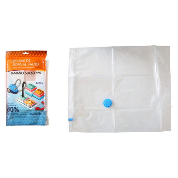 BOLSA PLASTICA TRANSPARENTE 050 X 060 CM PARA COMPRIMIR PRENDAS AL VACIO - (TMM-0091)
