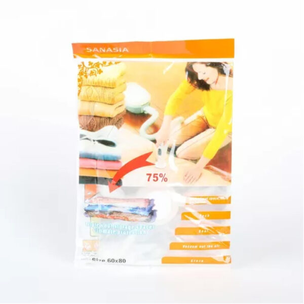 BOLSA PLASTICA TRANSPARENTE 060 X 080 CM PARA COMPRIMIR CAMPERAS AL VACIO - (TMM-0101)