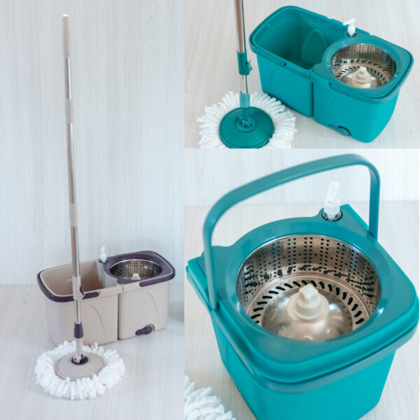 Balde escurridor desmontable centrifugo acero inox cabo 150cm - (DKP-BCD)