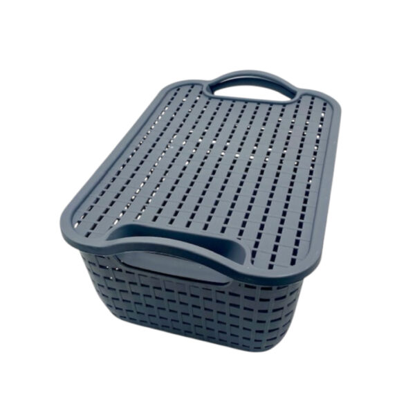 CAJA ORGANIZADORA PLASTICA TRAMADA 37x26x12 CM - (ECT-161073)