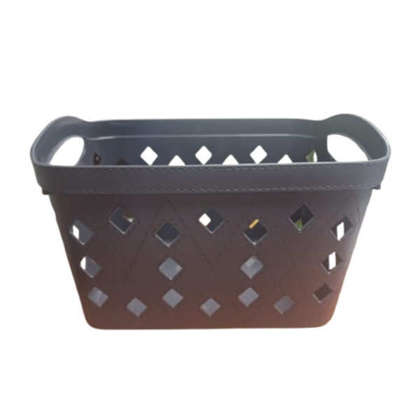 CANASTO PLASTICO RECTANGULAR CALADO CON REBORDE Y ASAS 32X22X20 CM - (LBM-23345)