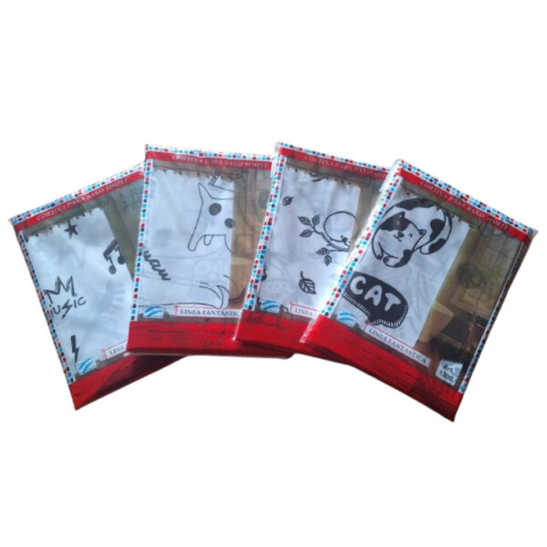 CORTINA BAÑO PLASTICA SIMPLE ESTAMPADA LINEA FANTASTICA - (ELP-1300)