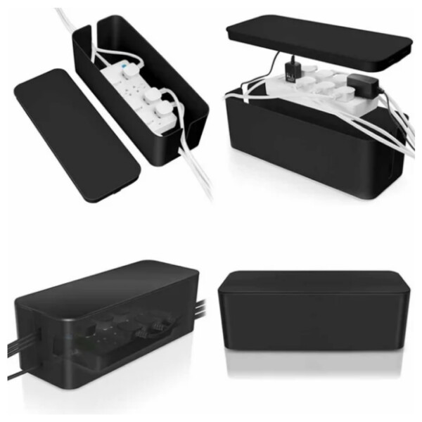 Caja organizadora de cables negro o blanco 28x10x8,2 cm - (MMT-26039)
