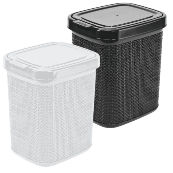 Cesto plastico de residuo RATTAN 4,5 lts tapa con clip 16x20x23 cm - (SLP-450)