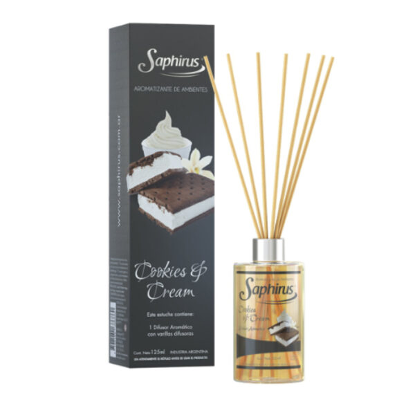 DIFUSOR AROMATICO FRAGANCIA COOKIES CREAM 125 ML SAPHIRUS - (SPH-AM75)