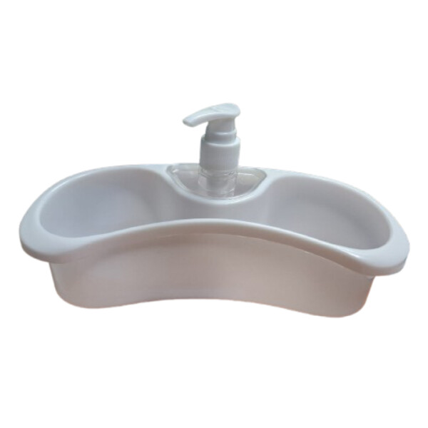 DISPENSER PLASTICO PARA JABON CON ORGANIZADOR - (ECT-361060)