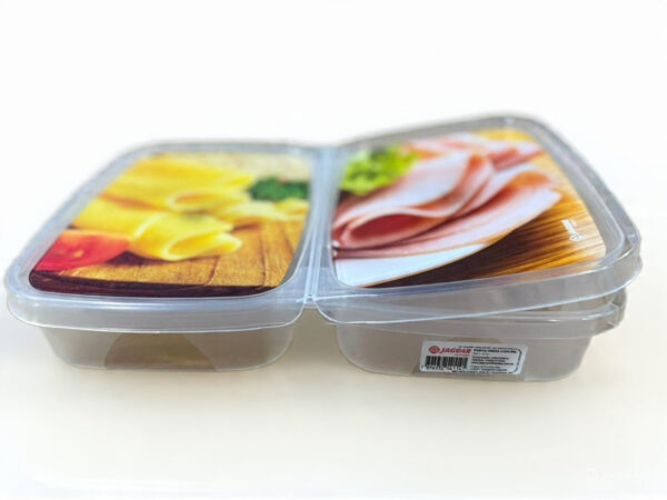 RECIPIENTE HERMETICO VIANDA DOBLE con diseño 1100 ML 025X017X004 CM - (ECT-301226)