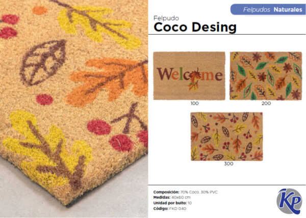 FELPUDO COCO DESIGN CON BASE ANTIDESLIZANTE 040X060 - (DIB-FKD040)