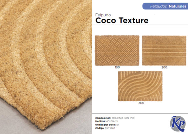 FELPUDO COCO DESIGN "TEXTURE" CON BASE ANTIDESLIZANTE 040X060 - (DIB-FKT040)
