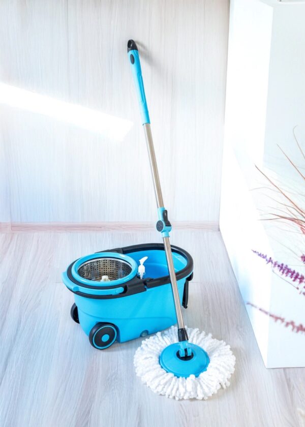 Balde Escurridor con Ruedas Grandes y Manija Abue centrifugado acero inoxidable - (MKP-5101)