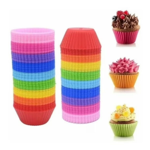 Molde para muffins silicona - bolsa x12 unidades - apto para horno - (BNI-50693)