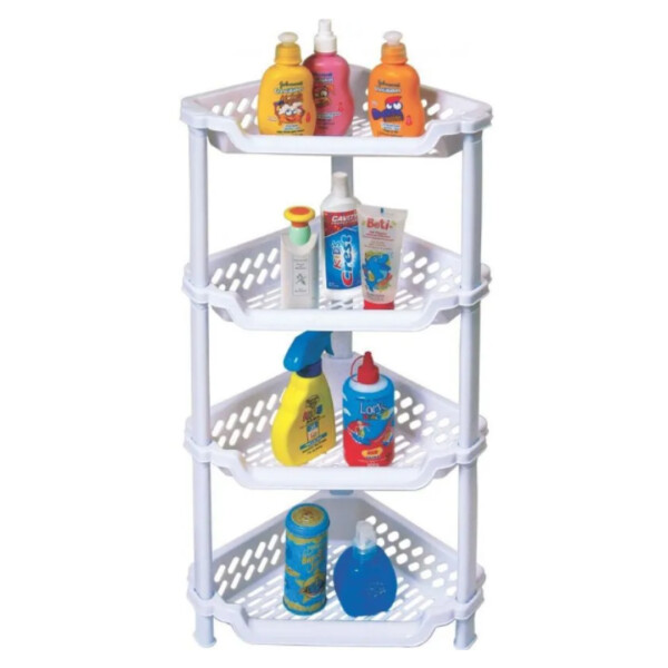 ORGANIZADOR TRIANGULAR ESQUINERO PLASTICO 4 BANDEJAS MULTIFUNCION 75 X 37 X 26 CM - (SLP-S05A)