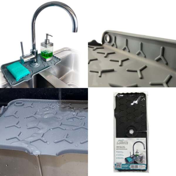 Protector escurridor para monocomando silicona 34x14 cm - (TYT-ES083)