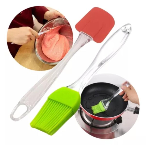 SET COCINA X2 PINCEL Y ESPATULA DE GOMA COLORES SURTIDOS - (BNI-20122)