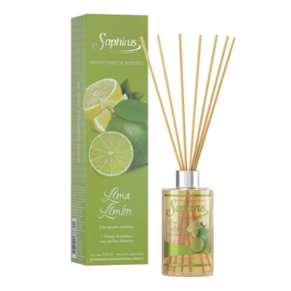 DIFUSOR AROMATICO FRAGANCIA LIMA LIMON 125 ML SAPHIRUS - (SPH-AM68)