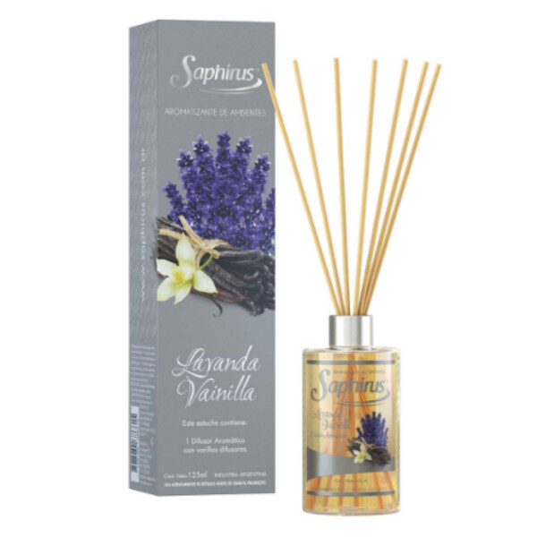 DIFUSOR AROMATICO FRAGANCIA LAVANDA VAINILLA 125 ML SAPHIRUS - (SPH-AM70)