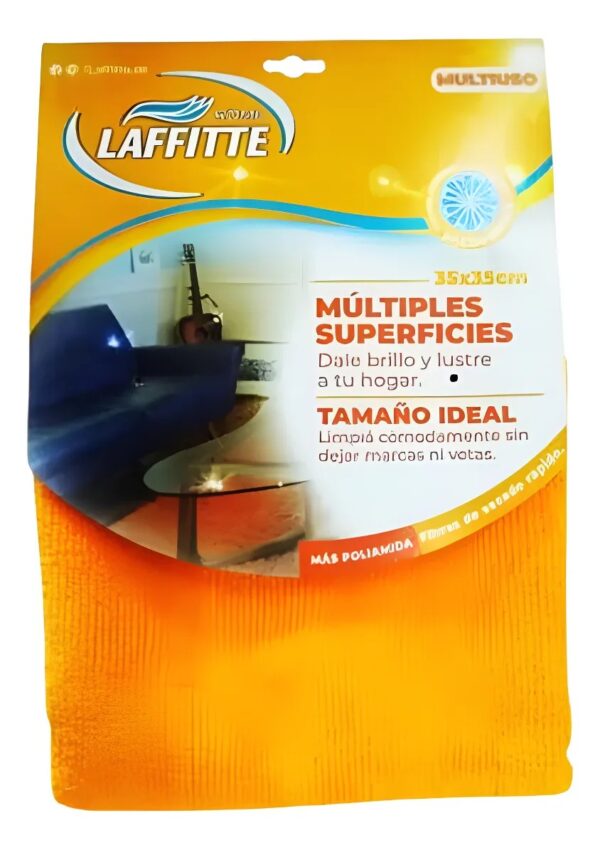 PAÑO DE MICROFIBRA 35X35 MULTIUSO MUEBLES NARANJA - (TYT-AJ26H)