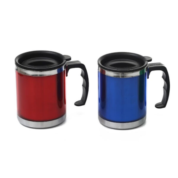 VASO ACERO INOXIDABLE 400CC tipo camping con TAPA - (BNI-24957)