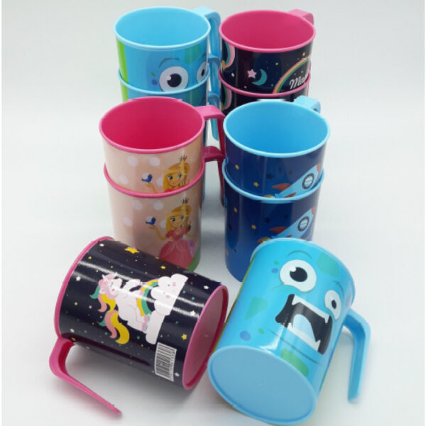 Vaso plastico infantil estampado diseños surtidos - (KIP-4559)